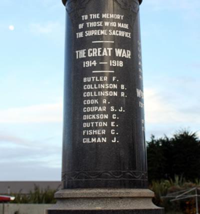 Colac Bay memorial