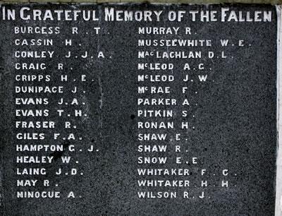 Dipton memorial detail