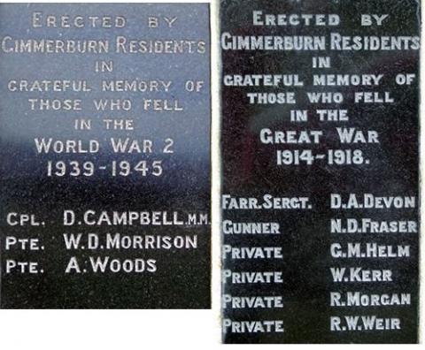 Names on the memorial