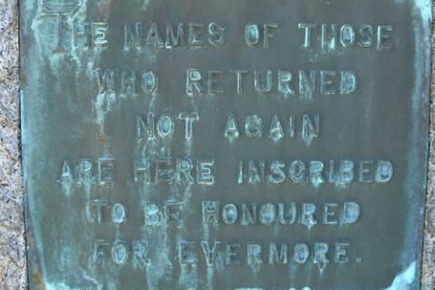 Greymouth war memorial inscription