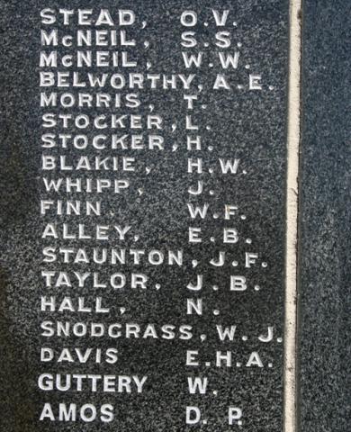 Detail from the memorial