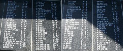 Detail from the memorial