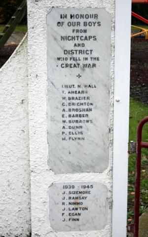 Nightcaps memorial (detail)