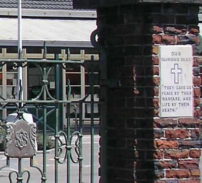 Detail showing plaque