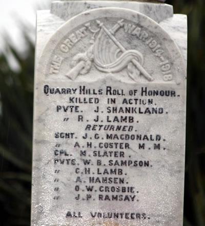 Quarry Hills memorial