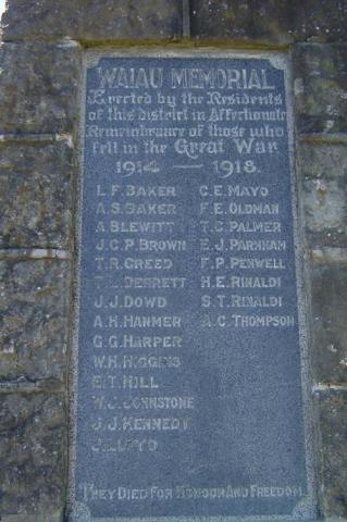 Waiau war memorial