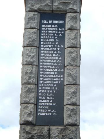 Taihape memorial detail