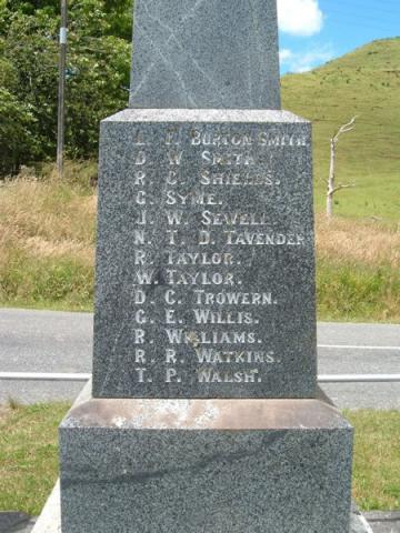 Whangamoana war memorial