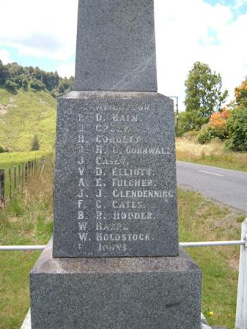 Whangamoana war memorial