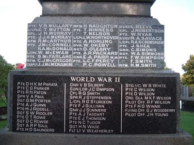 Petone memorial detail