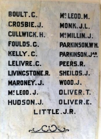 Tikokino memorial names