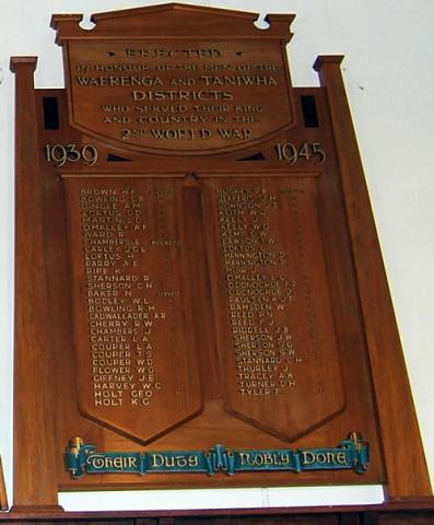Waerenga Church Memorial