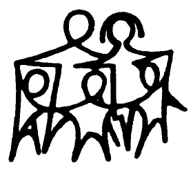 Drawing of children and adults dancing