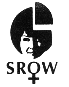Woman's face above the the letters SROW