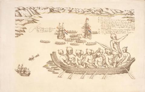 Tasman's sketch of Murderer's Bay