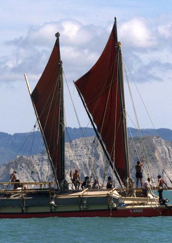 Replica of Polynesian canoe