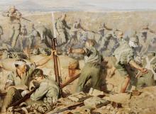 1990 painting of the battle of Chunuk Bair by Ion G. Brown