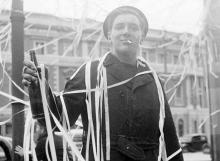 Sailor celebrating VJ Day