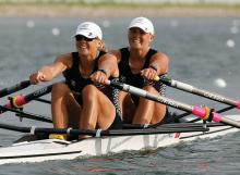 Georgina and Caroline Evers-Swindell at Beijing