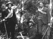 First to climb Aoraki/Mt Cook, left to right: Jack Clarke, George Graham, Tom Fyfe