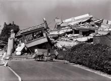 Ruins of the Napier nurses’ home following the earthquake