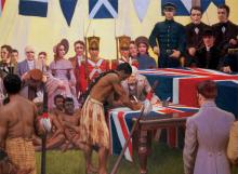 Painting of the treaty signing by Marcus King, 1938