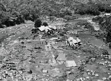 Kōpuawhara no. 4 public works camp after flood