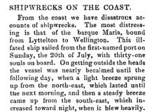 Report of the Maria shipwreck