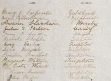 Sheet from the 1893 suffrage petition