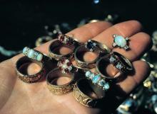 Jewels recovered from the Tasmania by Kelly Tarlton