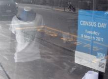 Census notice at the Lyttelton Information Centre