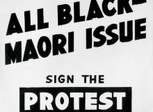 All Black–Māori issue protest poster