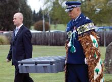 Police return the recovered medals to the National Army Museum