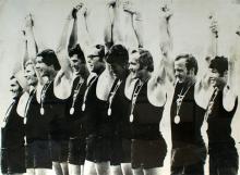 New Zealand rowing eight team, Munich, 1972