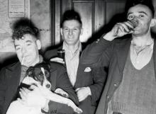Drinkers at Denniston Hotel, West Coast, 1945
