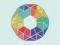 Different coloured shapes joined together in a circle pattern