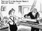 Cartoon showing worker with square 'T V' eyes. A calendar on the wall shows 2 June. 