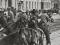 Unionists stand their ground as mounted special constables prepare to charge them
