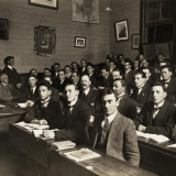Discharged soldiers in the classroom