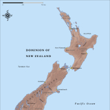 Map of New Zealand in 1914