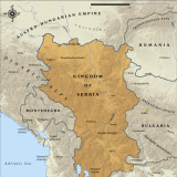 Map of the Kingdom of Serbia in 1914