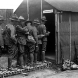 Soldiers collecting their pay