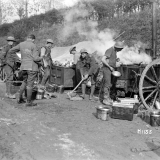 New Zealand cooks prepare a meal for troops
