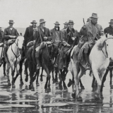 Patrolling Auckland wharves, 1913 strike