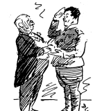 Welcoming returned soldiers cartoon
