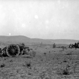 British artillery firing at Rafa