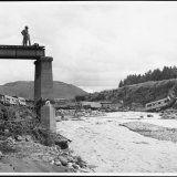 Destroyed railway bridge at Tangiwai