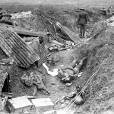Captured German machine gun position, Grevillers, France