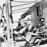 Relaxing on board the <em>Maheno</em>