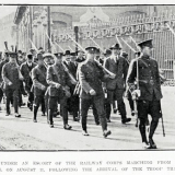 Escorting German prisoners in Wellington, 1914